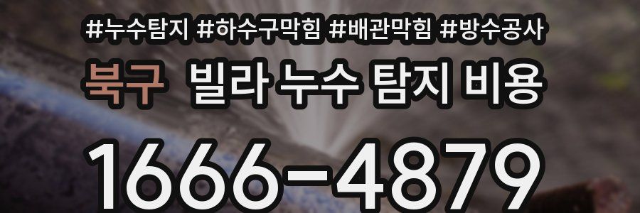 북구 빌라 누수 탐지 비용