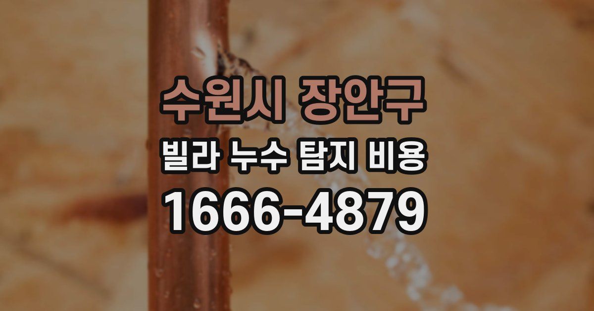 수원시 장안구 빌라 누수 탐지 비용
