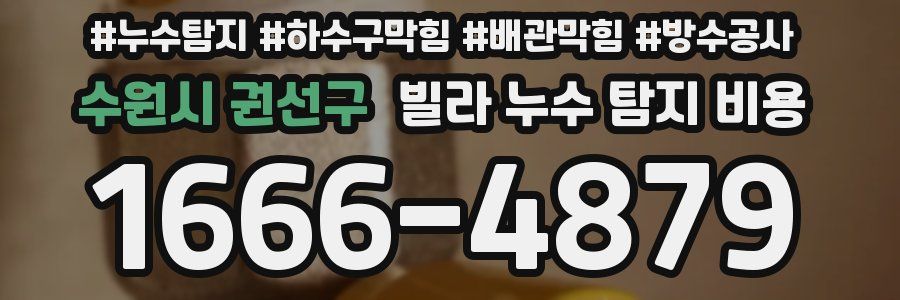 수원시 권선구 빌라 누수 탐지 비용