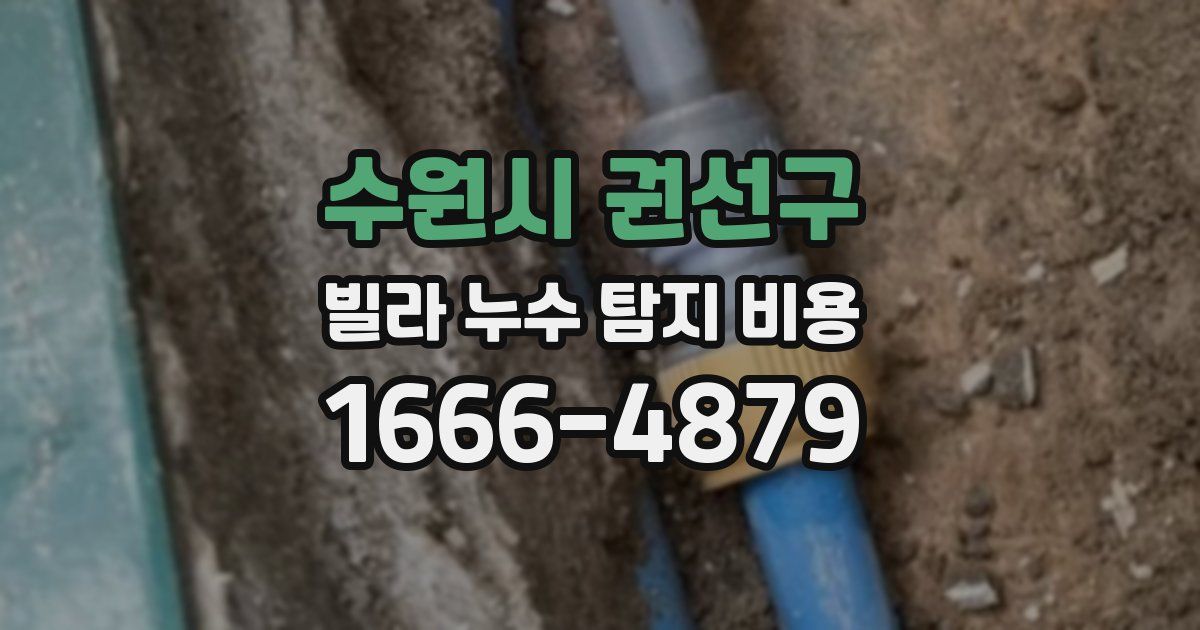 수원시 권선구 빌라 누수 탐지 비용