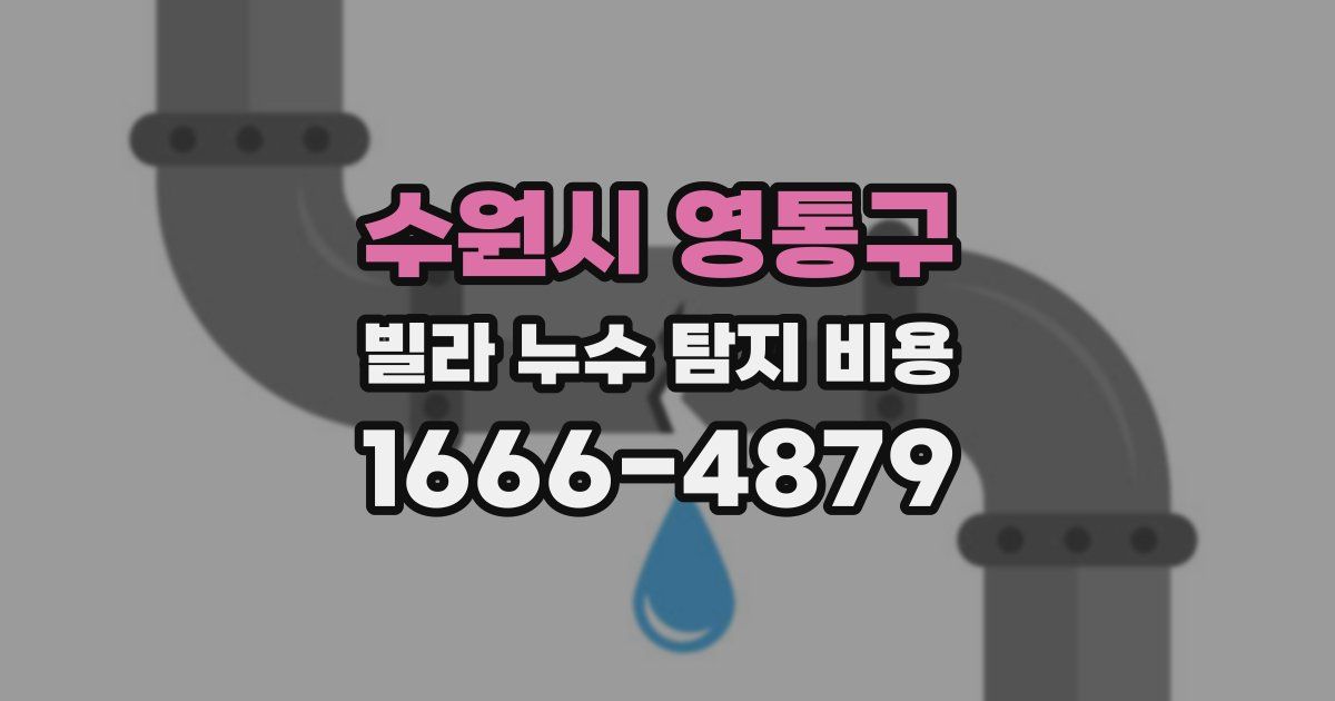 수원시 영통구 빌라 누수 탐지 비용