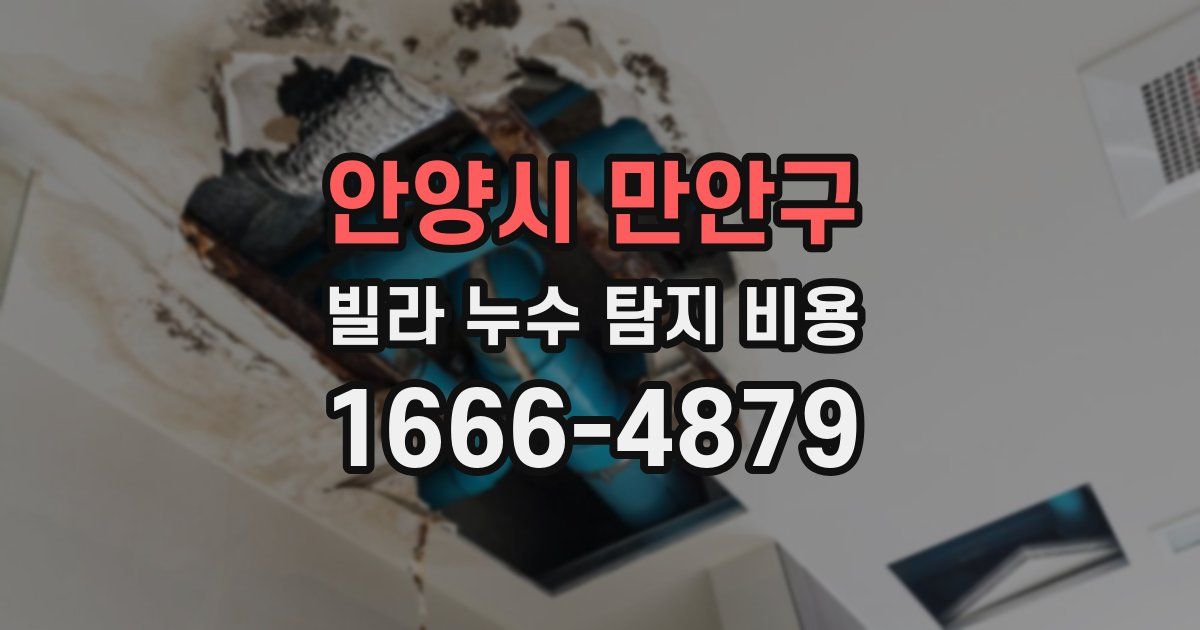 안양시 만안구 빌라 누수 탐지 비용