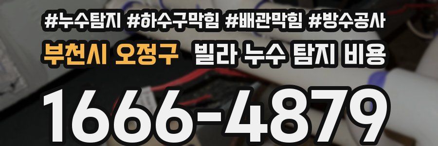 부천시 오정구 빌라 누수 탐지 비용