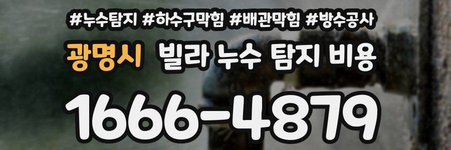 광명시 빌라 누수 탐지 비용
