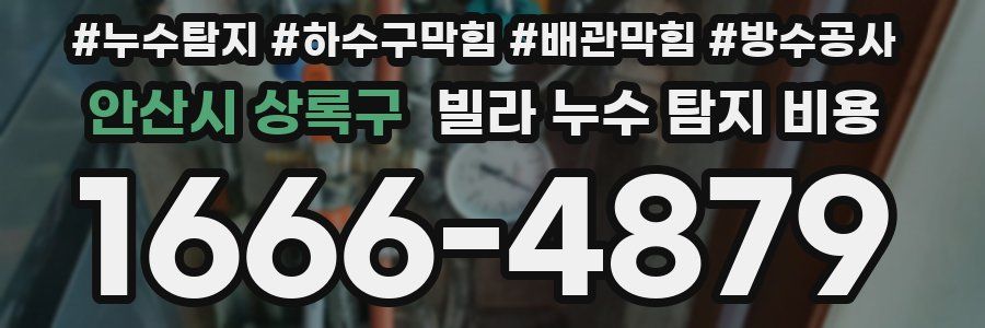 안산시 상록구 빌라 누수 탐지 비용