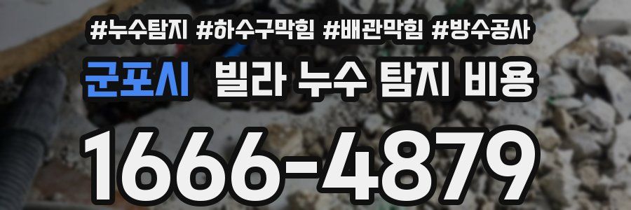 군포시 빌라 누수 탐지 비용