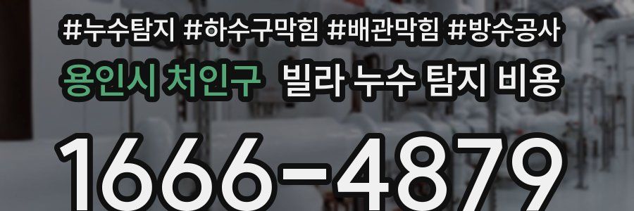 용인시 처인구 빌라 누수 탐지 비용