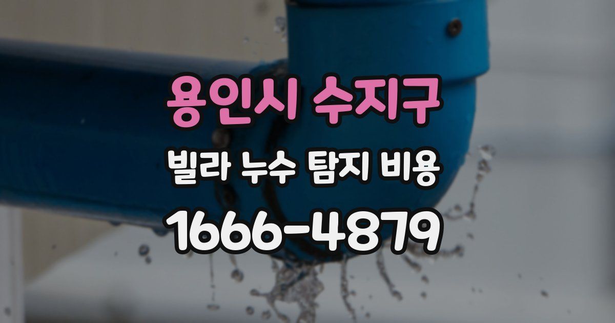 용인시 수지구 빌라 누수 탐지 비용