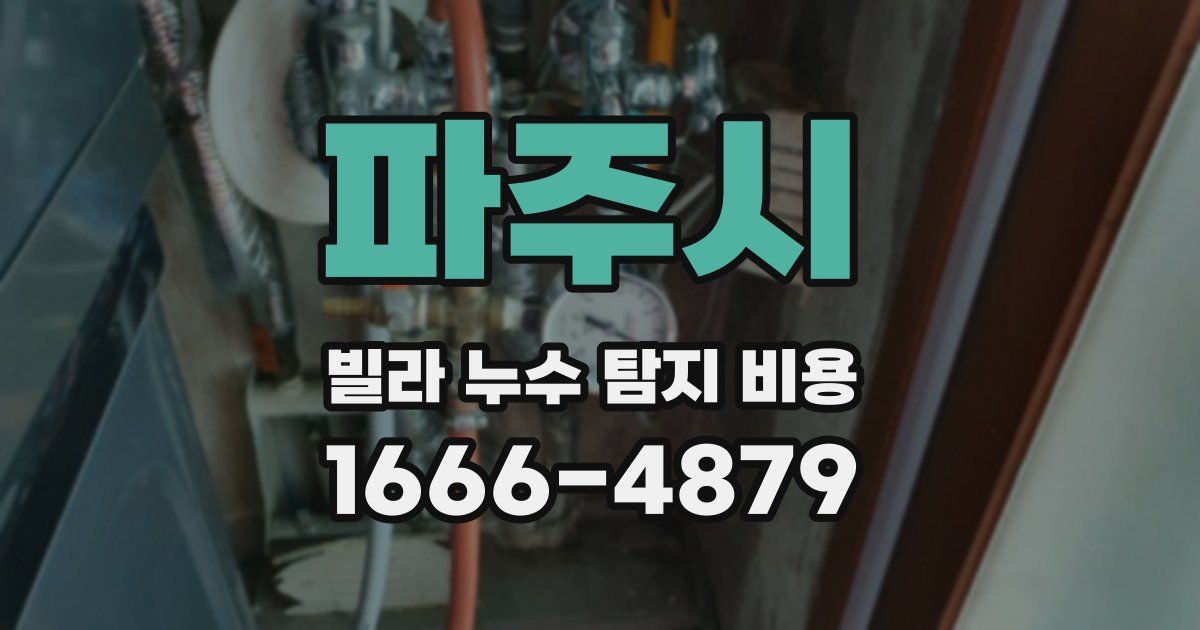 파주시 빌라 누수 탐지 비용