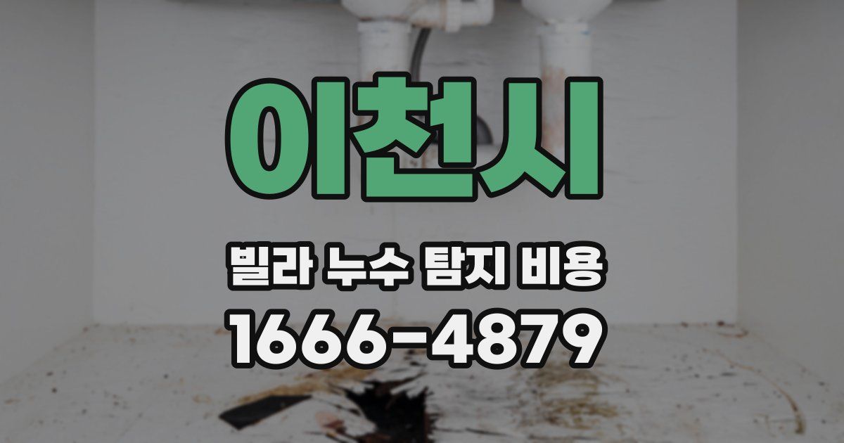 이천시 빌라 누수 탐지 비용