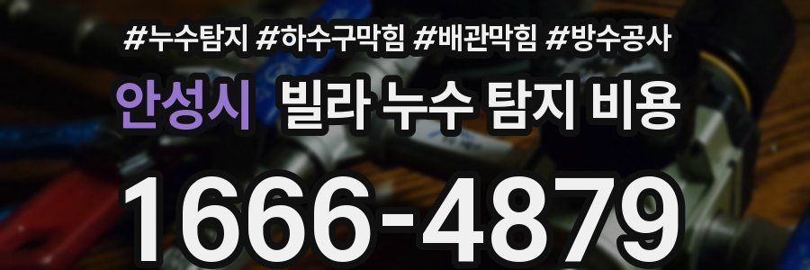 안성시 빌라 누수 탐지 비용