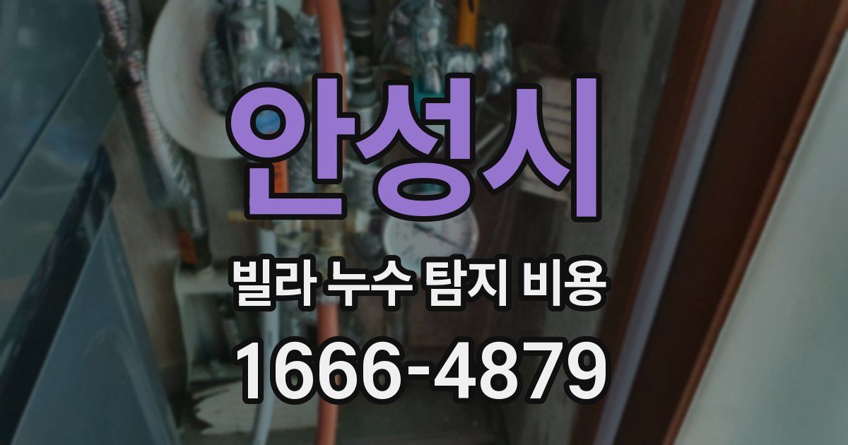 안성시 빌라 누수 탐지 비용