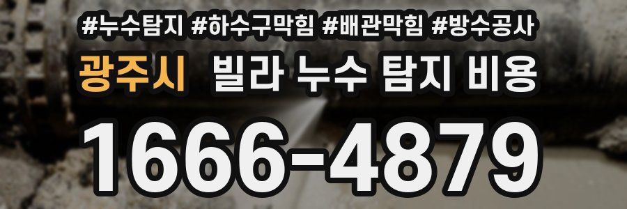 광주시 빌라 누수 탐지 비용