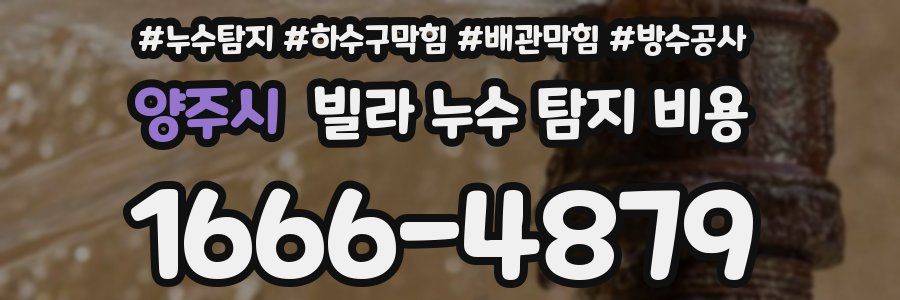 양주시 빌라 누수 탐지 비용