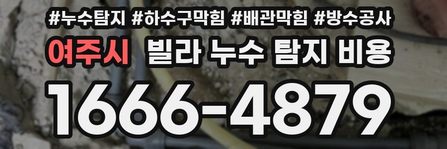 여주시 빌라 누수 탐지 비용