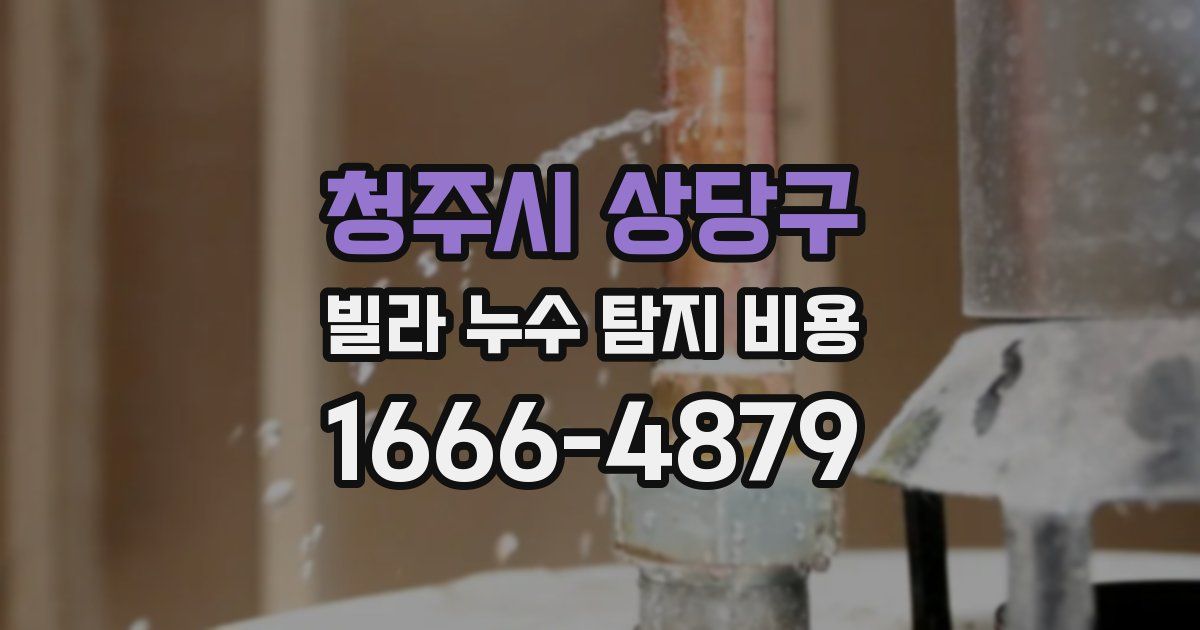 청주시 상당구 빌라 누수 탐지 비용