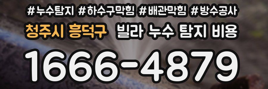 청주시 흥덕구 빌라 누수 탐지 비용