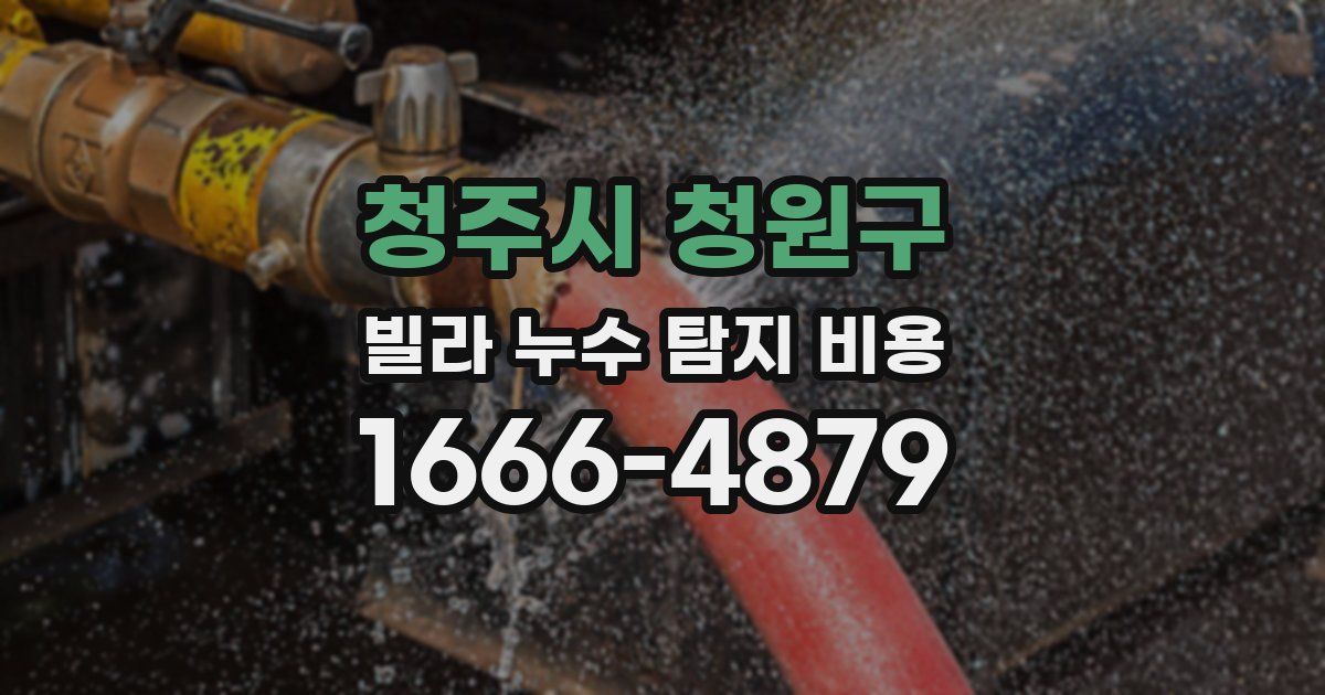 청주시 청원구 빌라 누수 탐지 비용