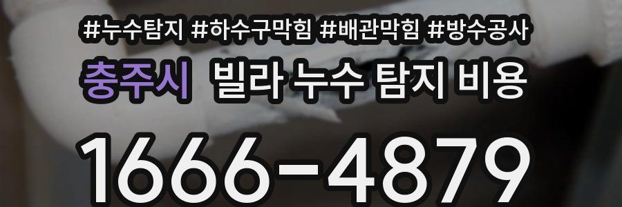 충주시 빌라 누수 탐지 비용