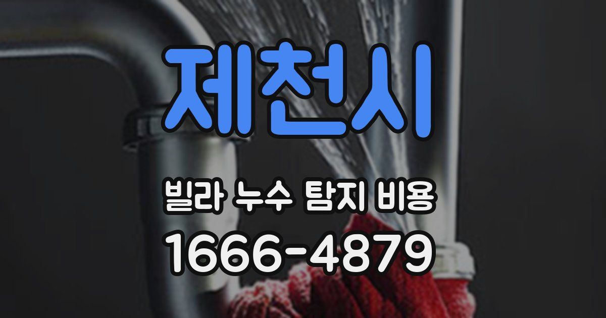 제천시 빌라 누수 탐지 비용