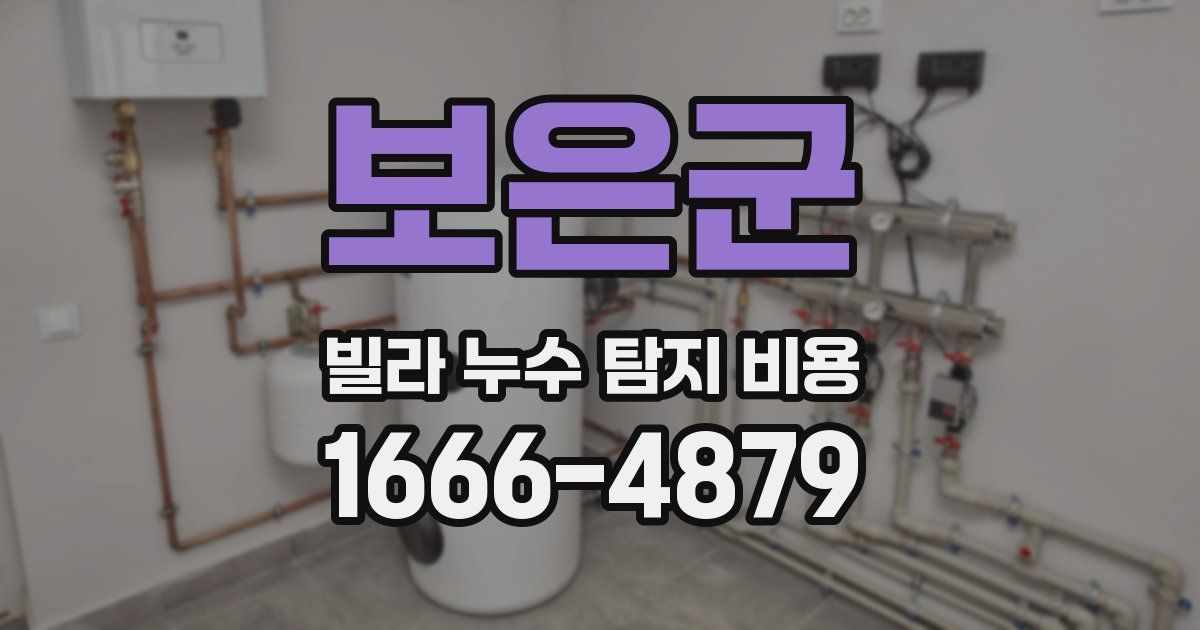 보은군 빌라 누수 탐지 비용