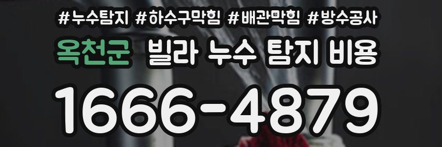 옥천군 빌라 누수 탐지 비용