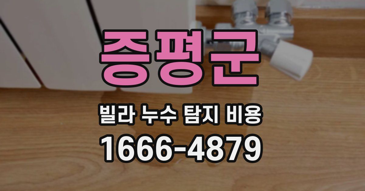 증평군 빌라 누수 탐지 비용
