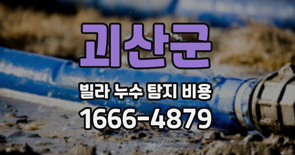 괴산군 빌라 누수 탐지 비용