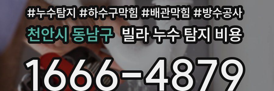 천안시 동남구 빌라 누수 탐지 비용