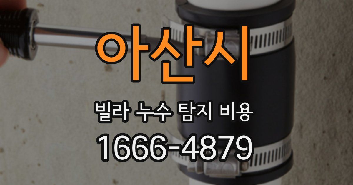 아산시 빌라 누수 탐지 비용