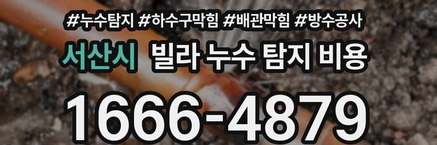 서산시 빌라 누수 탐지 비용