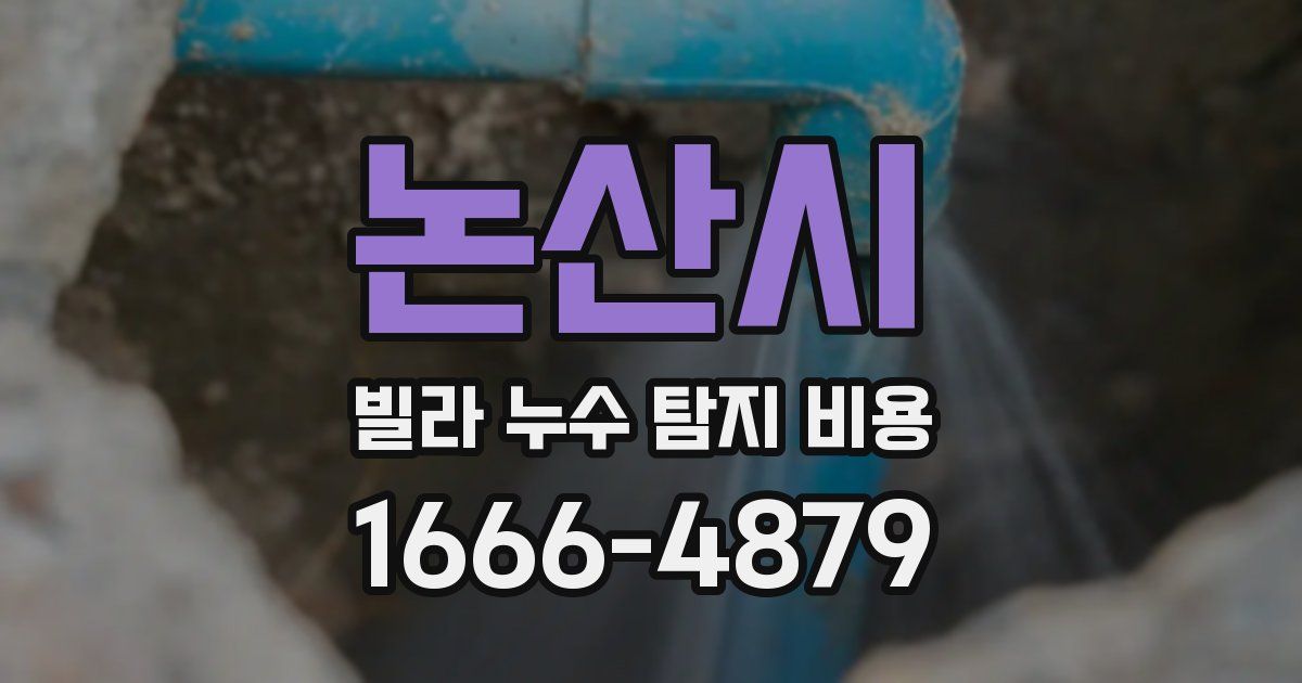 논산시 빌라 누수 탐지 비용