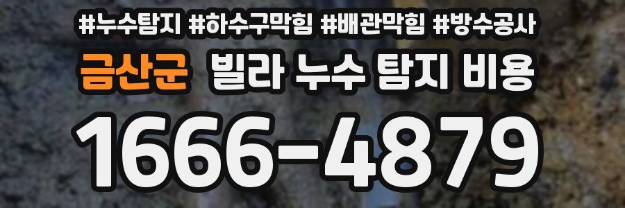 금산군 빌라 누수 탐지 비용