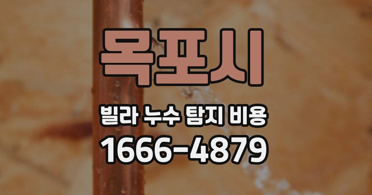 목포시 빌라 누수 탐지 비용