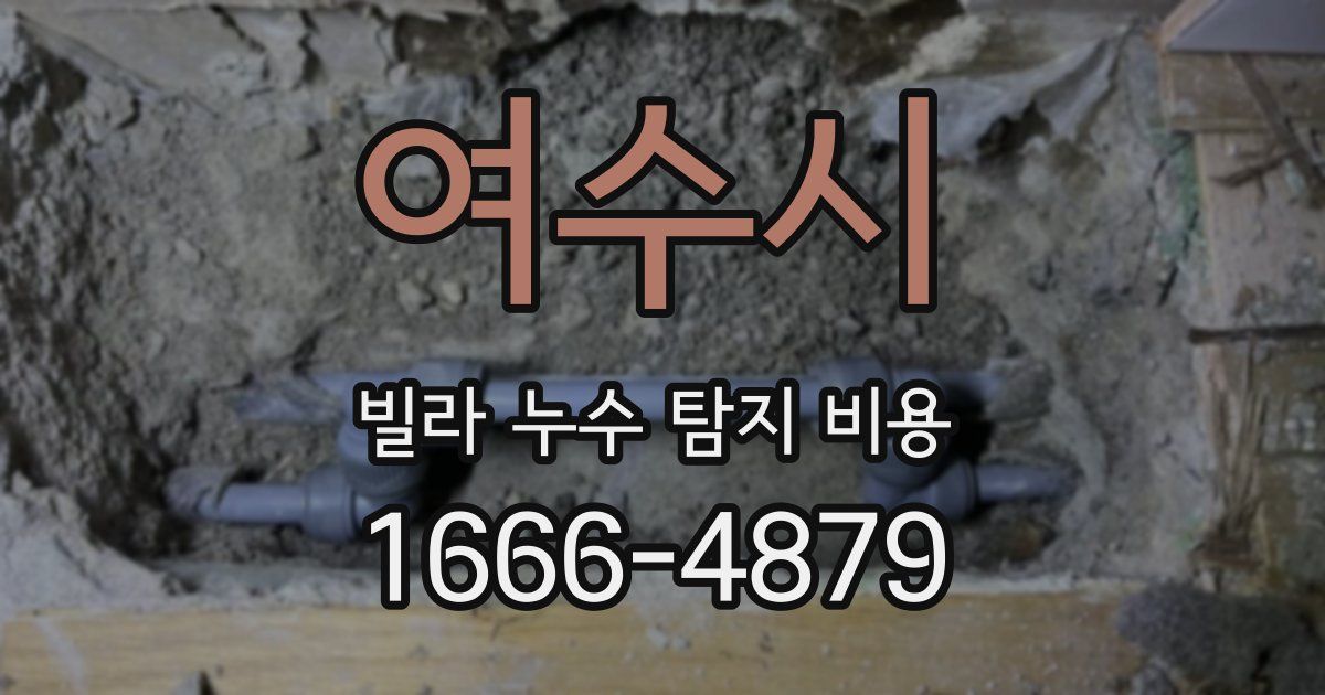 여수시 빌라 누수 탐지 비용