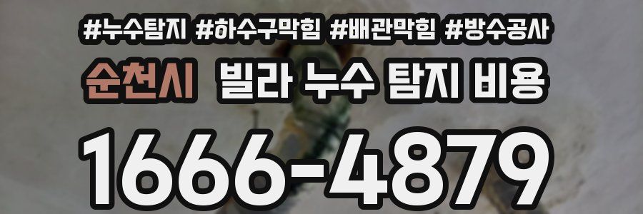 순천시 빌라 누수 탐지 비용