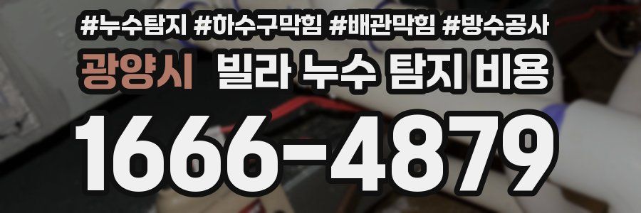 광양시 빌라 누수 탐지 비용