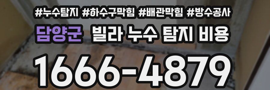담양군 빌라 누수 탐지 비용