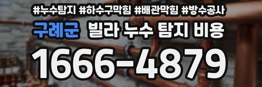 구례군 빌라 누수 탐지 비용