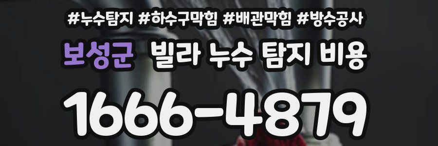 보성군 빌라 누수 탐지 비용