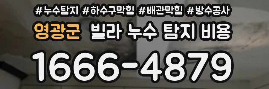 영광군 빌라 누수 탐지 비용