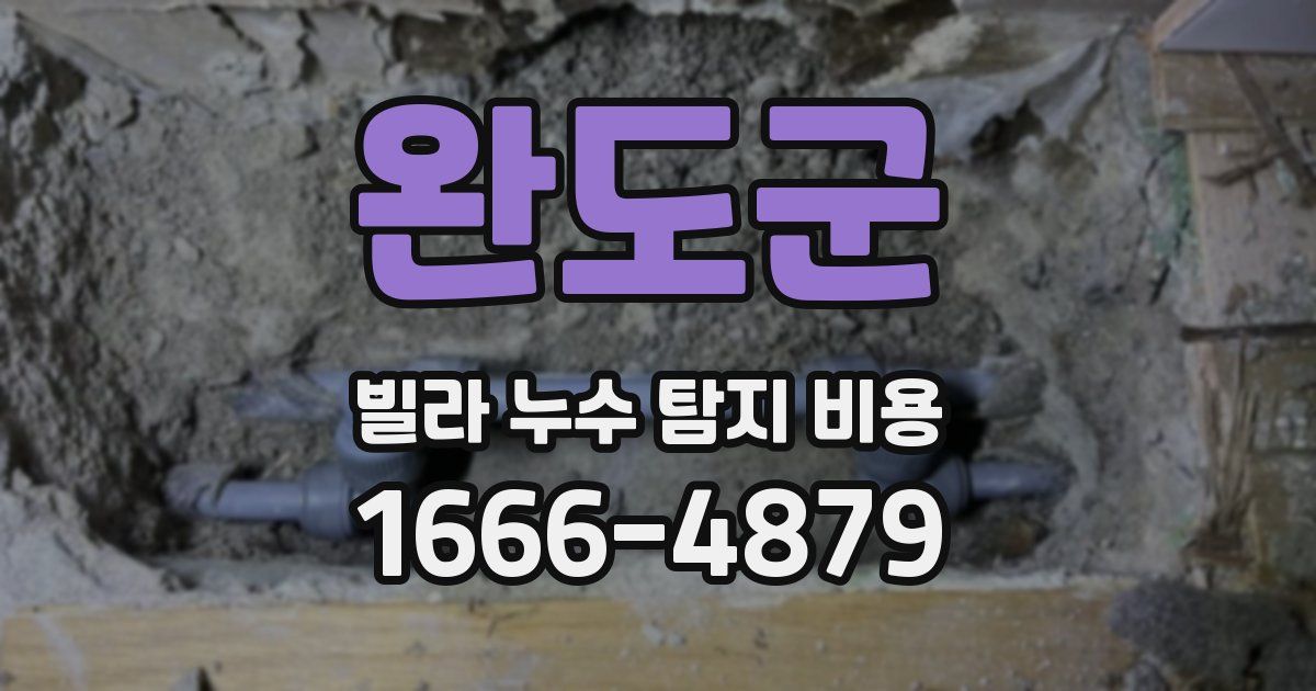 완도군 빌라 누수 탐지 비용