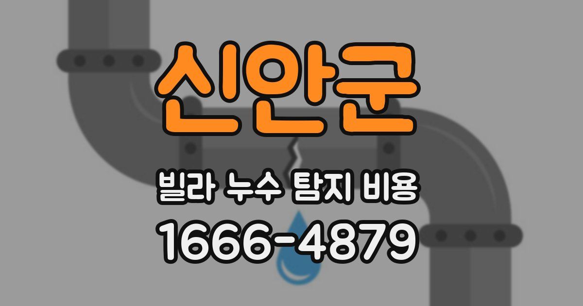 신안군 빌라 누수 탐지 비용