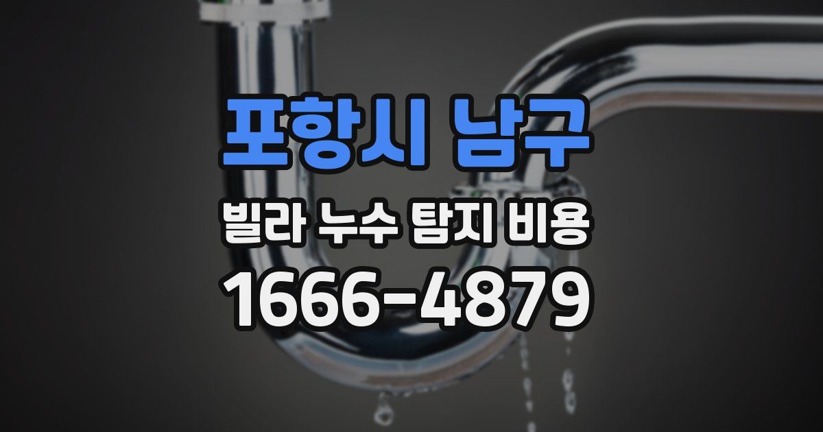 포항시 남구 빌라 누수 탐지 비용