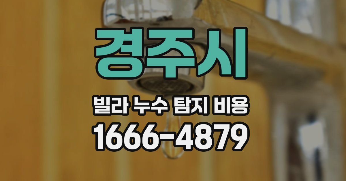 경주시 빌라 누수 탐지 비용