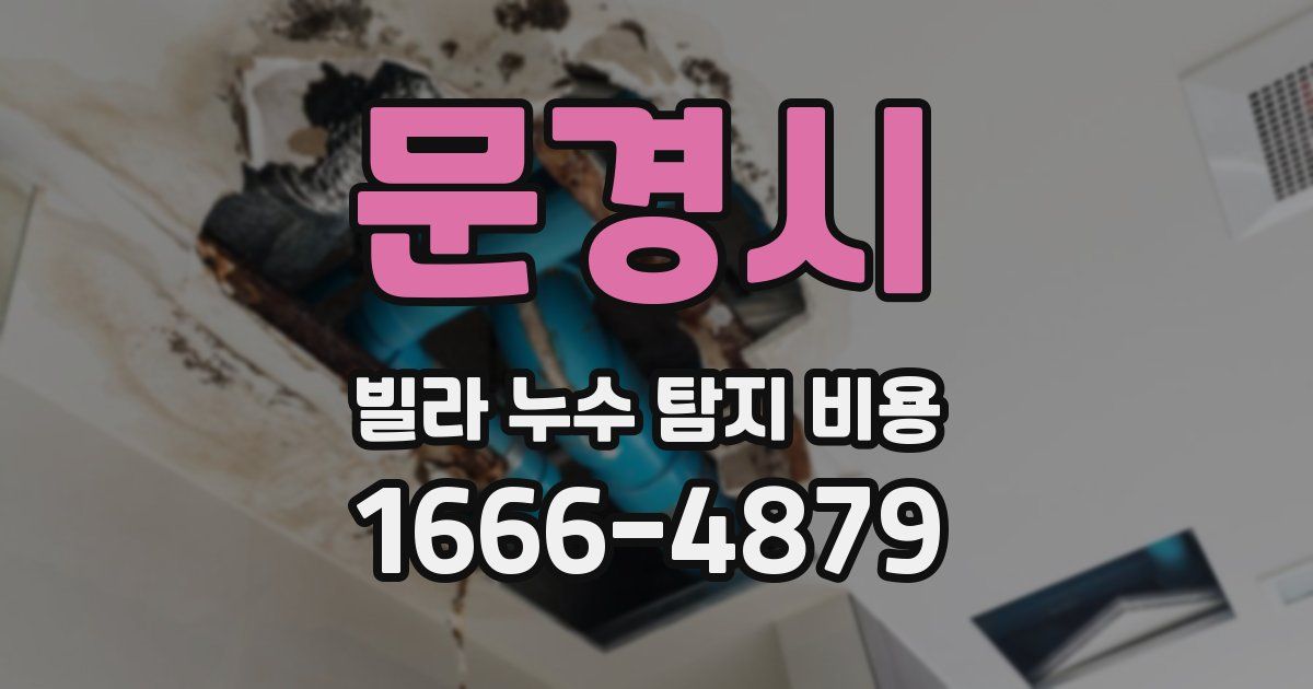 문경시 빌라 누수 탐지 비용