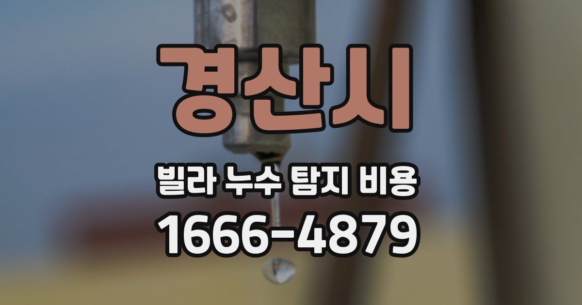 경산시 빌라 누수 탐지 비용