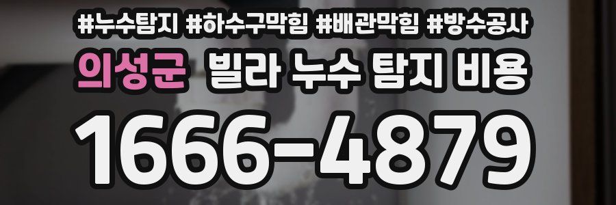 의성군 빌라 누수 탐지 비용