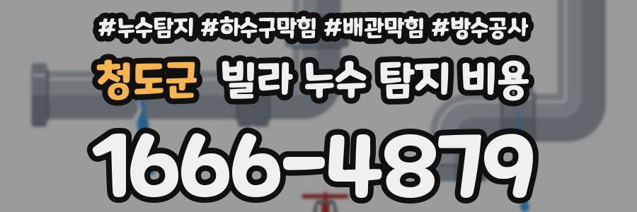청도군 빌라 누수 탐지 비용