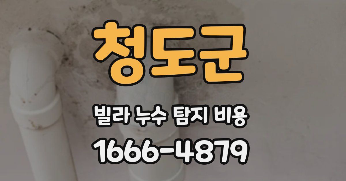 청도군 빌라 누수 탐지 비용